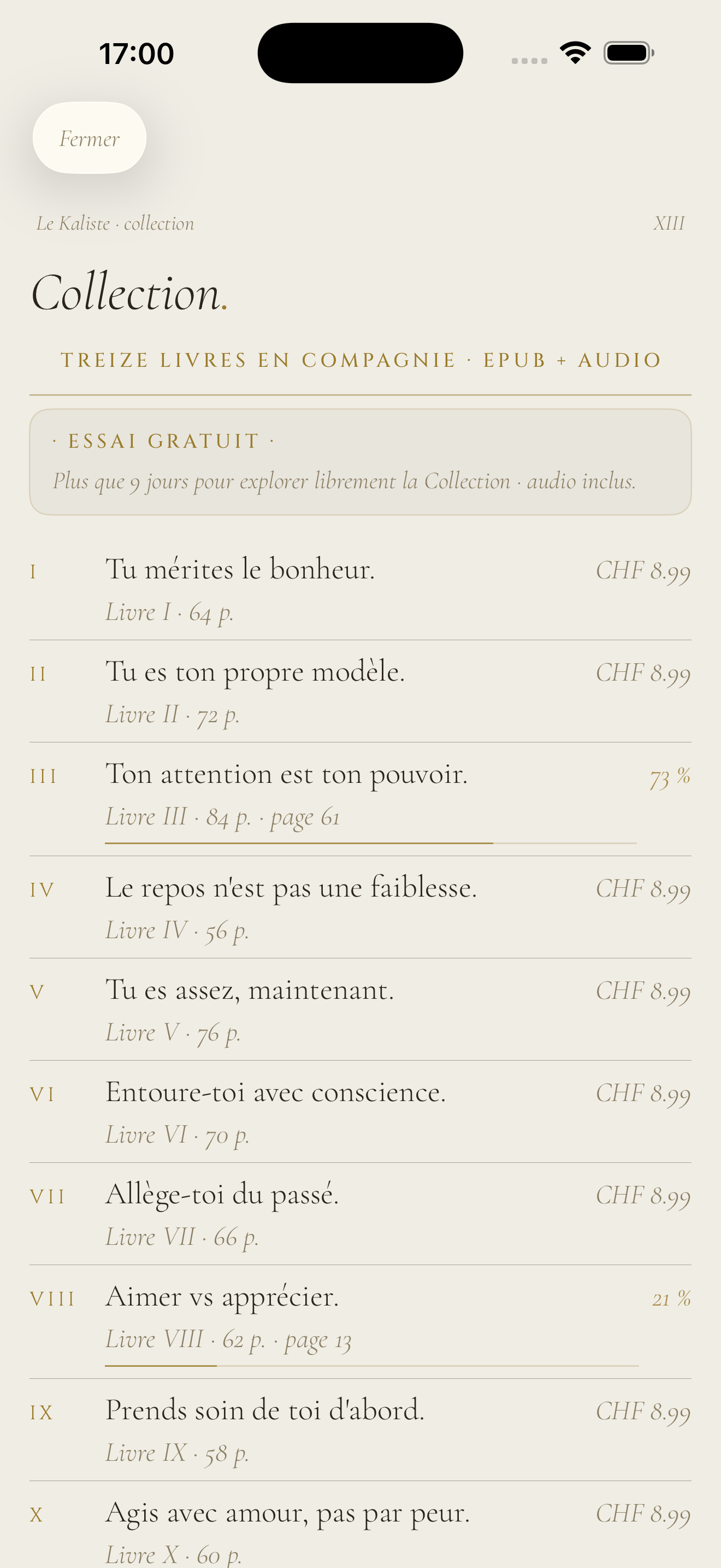 Bibliothèque, Kalisme app