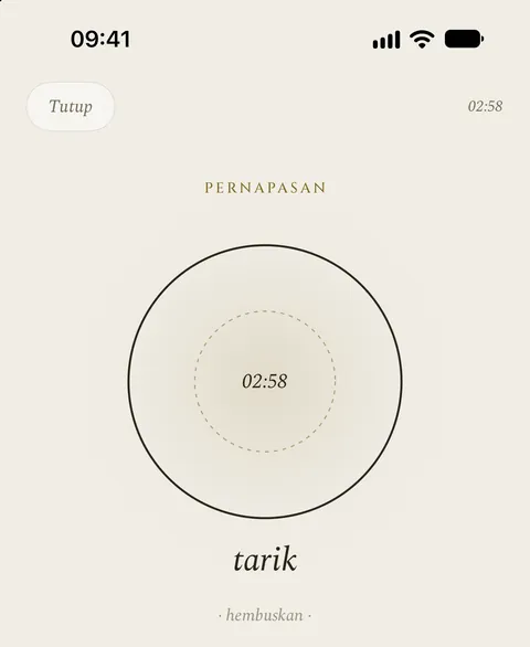 Layar Pernapasan di aplikasi