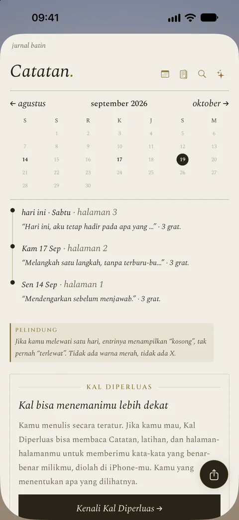 Catatan di aplikasi