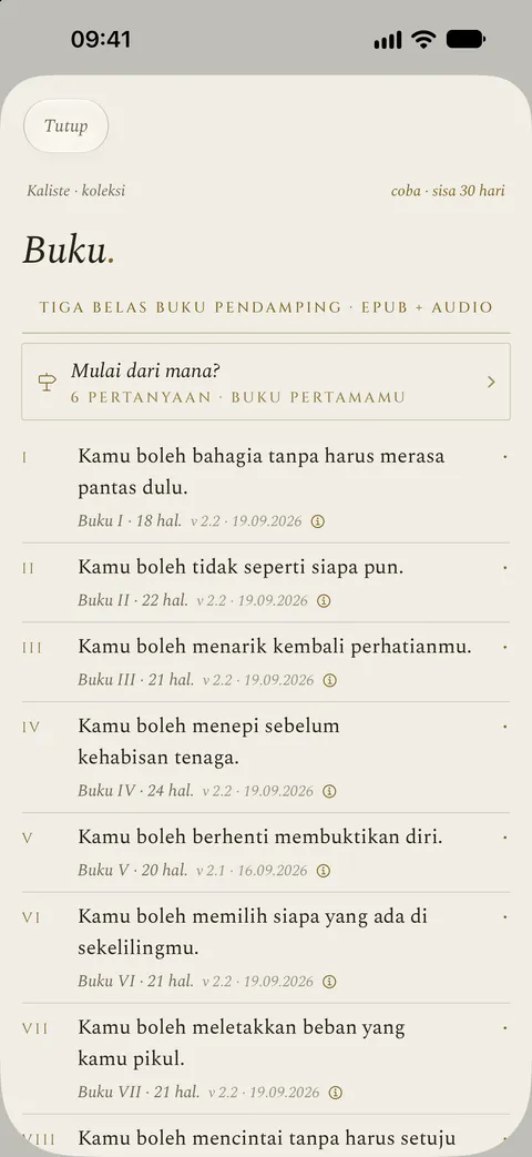 Buku-buku Koleksi di aplikasi