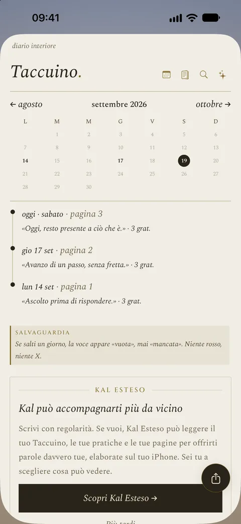 Il taccuino dell’app