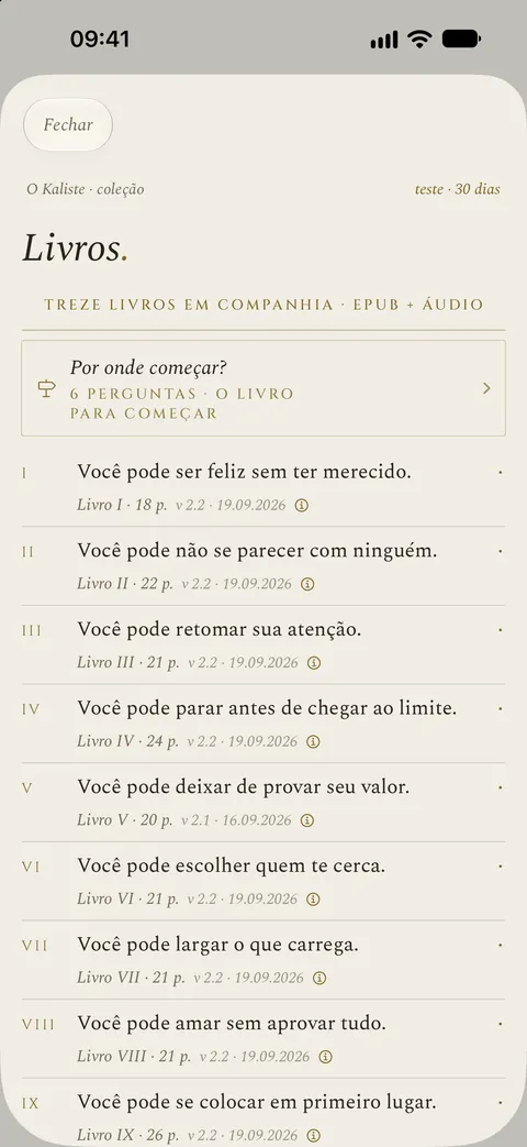 Os livros da Coleção no app