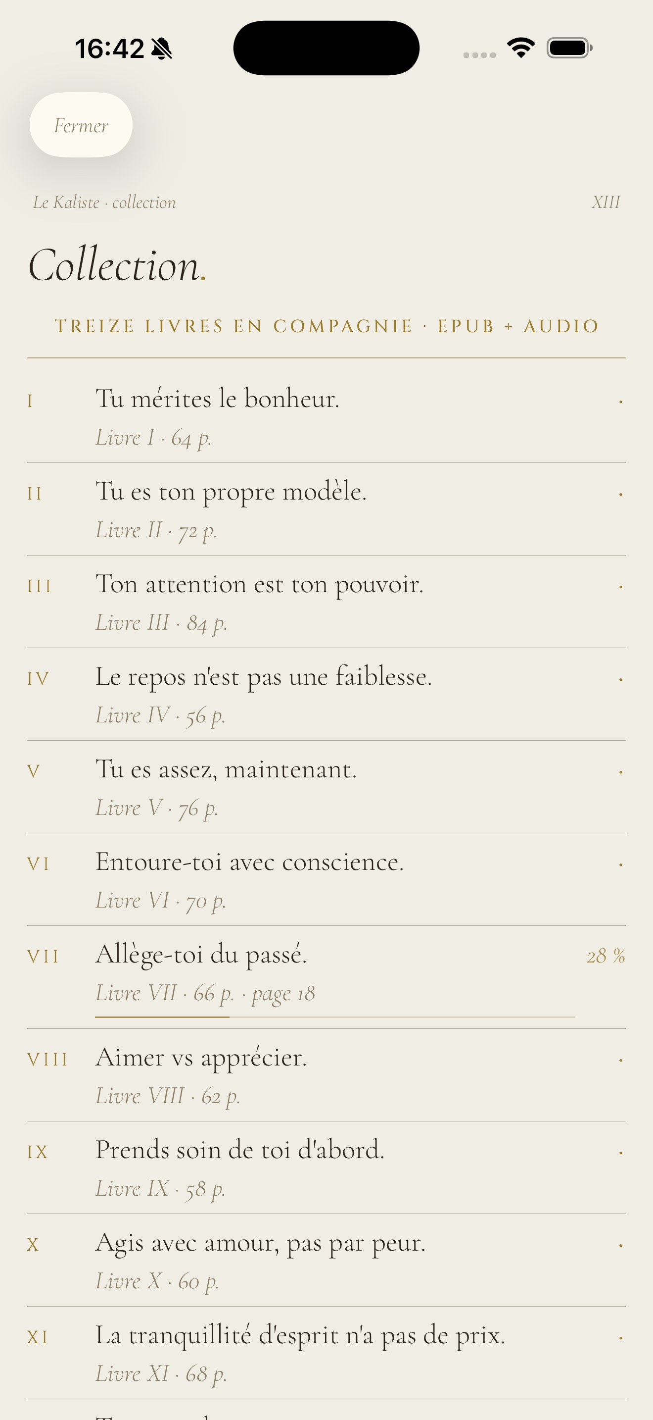 Collection, Kalisme app
