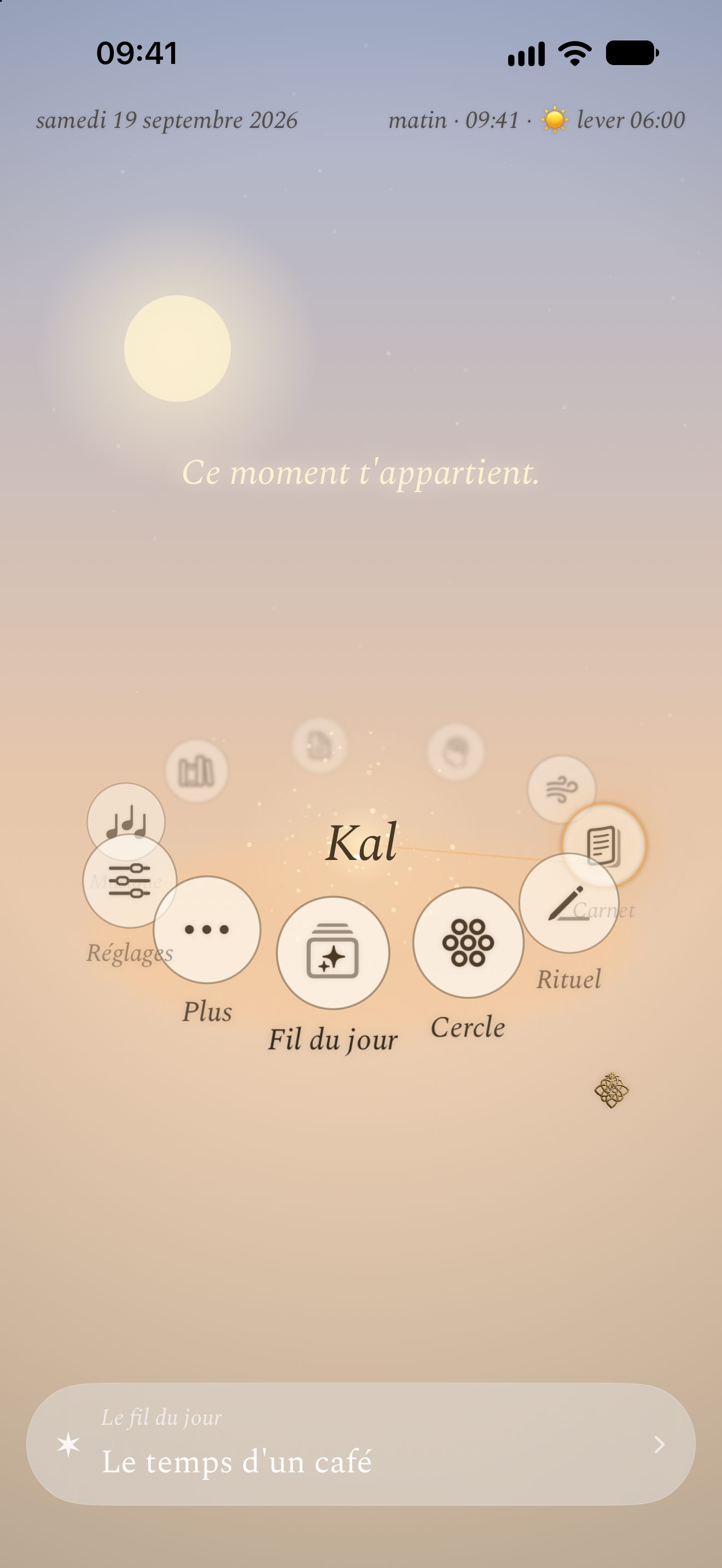Accueil Orbite, Kalisme app