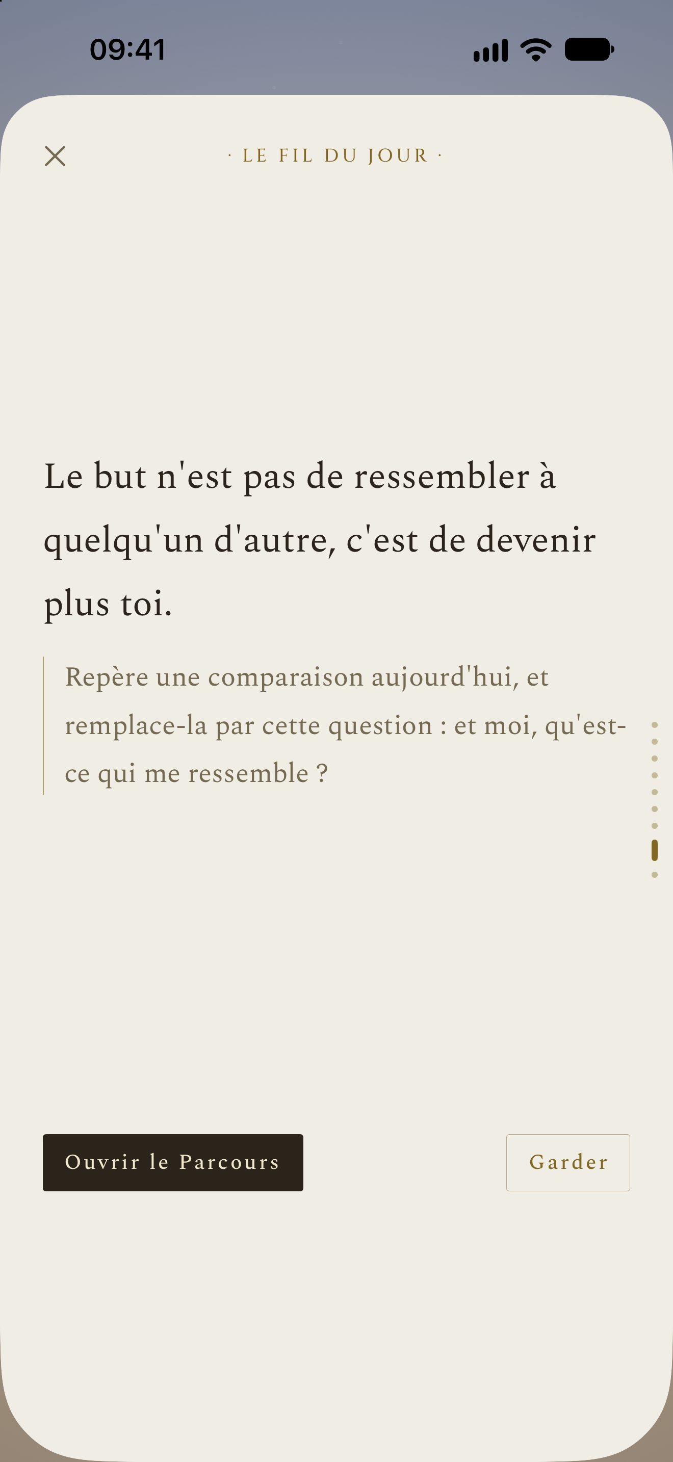 Le fil du jour, Kalisme app